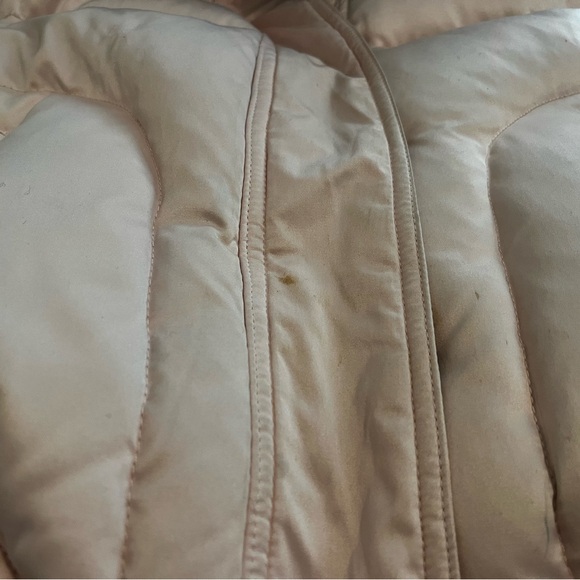 Talula duck down/feather puffer vest, pink, size S, grey fur hood, soft plushy - Picture 7 of 8